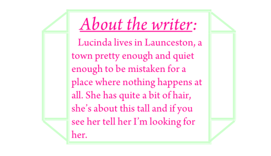 Lucinda about the writer